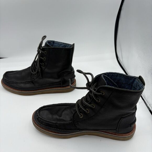 Toms Boots Womens Size‎ 7 Searcher Black Combat Lace Up C2 - Picture 9 of 10